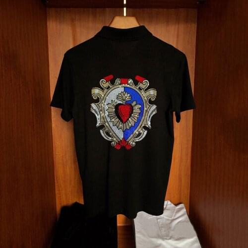 Plus Size Trend Slim Luxury Hair Stylist Summer Polo Shirt Cartoon Hot Diamond Business Loose Mens Short Sleeve