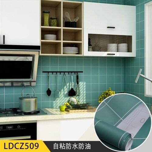 Self-adhesive wallpaper kitchen bathroom waterproof and oil-proof vinyl wallpaper thickened PVC wall papers home decor
