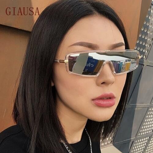 GIAUSA European and American retro fashion small frame sunglasses, mens and womens personalized Sunglasses yellow glasses