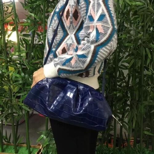 Crocodile Leather Pouch Bag Luxury Handbags Women Bags Designer Daily Clutch Bag Dumpling Cloud Bag Ladies Purses and Handbags