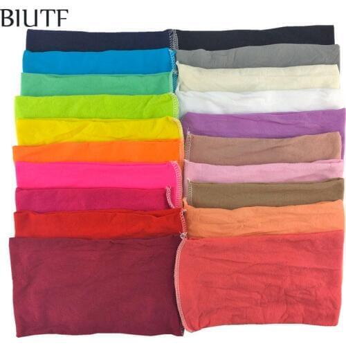 50pcs/lot Kids Ear Turban Soft Wide Nylon Headband Strong Elastic Head Band Girl Headdress Accessories DIY Boutique HB096