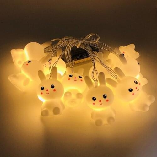 Cartoon LED String Lights Rabbit Leds Light for Indoor Kid Bedroom Cute Window Decoration Warm White Party Festoon Fashion Luces