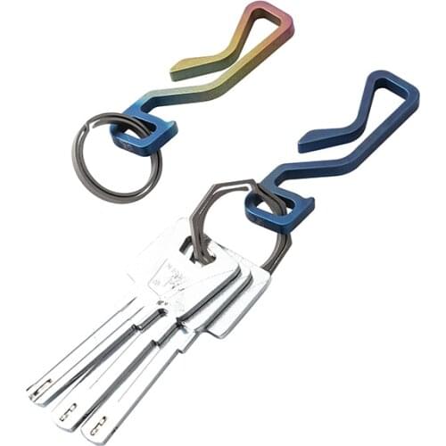 Titanium Alloy Keychain Ring Quick-Hanging Anti-Lost Lock Buckle Outdoor Backpack Hook