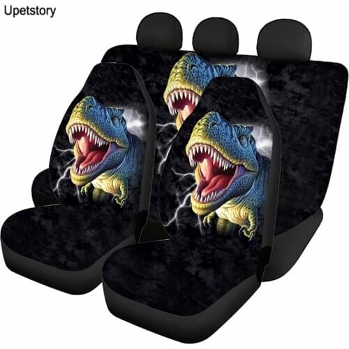 Upetstory 3D Realistic Ferocious Dinosaur Design Car Interior Decor Vehicle Seat Covers Front&Rear Seat Durable Seat Protector