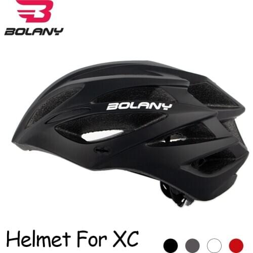 BOLANY Bicycle Helmet Breathable with Visor PC EPS Safe Cycling Hat In-Mold XC MTB Road Bike Accessories Sports Ultralight 255g