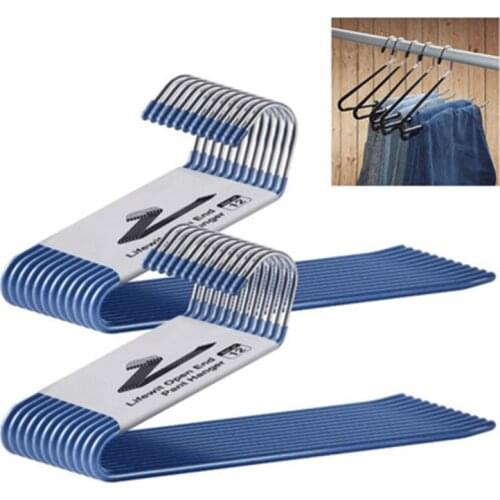 Stainless Steel Pants Hanging Rack Scarf Trouser Hanger Metal Non-slip No Trace Hangers for Saving Space In The Closet Organizer