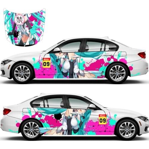 Japan Anime Vinyl Car Sticker Itasha Cartoon Door Body Decals Ralliart Stickers On Car Vehicle Accessories Hood Sticker