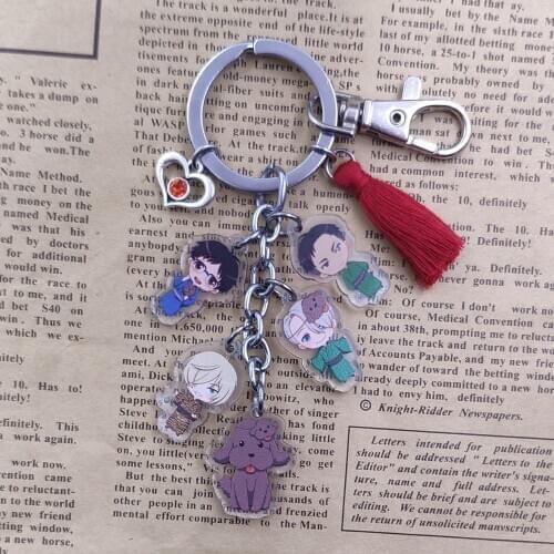 YURI!!! on ICE Acrylic Tassels Classic Anime Cute Bohemia Keychain For Bag Car Women Men Male Female Key Ring Love Jewelry