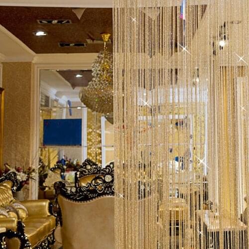 1*2m Luxury Crystal Curtain Flash Line Shiny Tassel String Door Curtain Window Room Divider Home Living Room Decor Curtain Hot