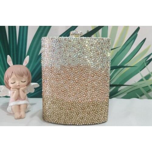 Gradient Color Bottle Shape Womens Party Cocktail Evening Bags Ladies Crystal Dinner Banquet Handbag Female Diamond Clutch Bags