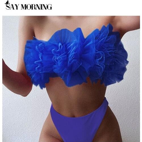 SAY MORNING New womens swimsuit brand design loop strap bikini high quality double-sided plain weave swimsuit sexy bikini 2021
