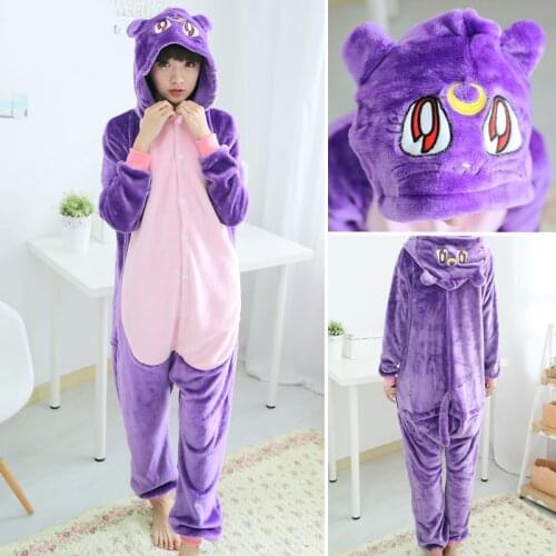 Winter Flannel Women Men Pajamas Cute Cartoon Animal Stitch unicornio Cat Pajamas Sets Unisex Pyjamas Pijama Sleepwear