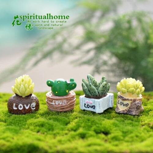 1 Piece Simulation Cactus Green Desert Succulent Cereus Plant Small Statue Figurine Little Crafts DIY Miniatures Ornament