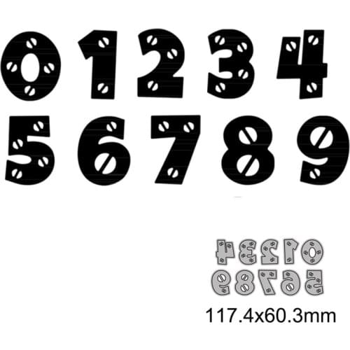 10pcs Cute Digital Metal Cutting Dies for DIY Scrapbook Embossing Album Paper Card Making Craft Folder Decorative 2021New