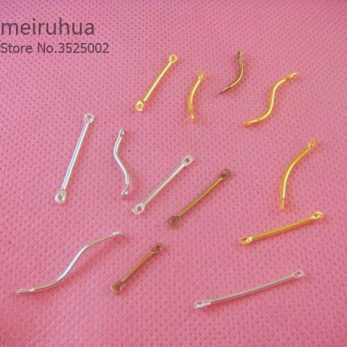 100PCS/lot 2 Holes Round Connect Rod Charms Diy Jewelry Accessories