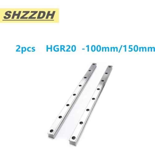 2PCS HGR20 length 100mm 150mm precision linear guide rail, used for HGH20CA / HGW20CC slider CNC engraving machine accessories
