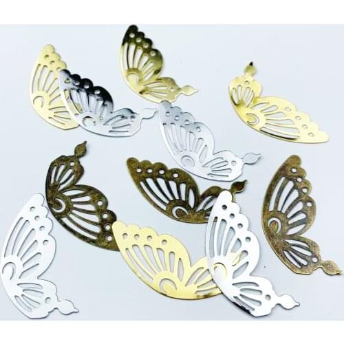 20Pcs Metal Crafts Filigree Flower Wraps Connectors Embellishments For DIY Handmade Scrapbooking Home Decor 43x21mm