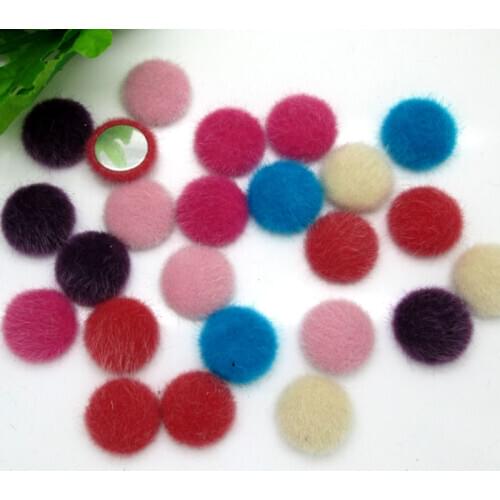 50Pcs 17mm Mixed Wool Fabric Covered Buttons Cabochon Scrapbooking Sewing Diy Accessories Cloth Fabric Flatback Button