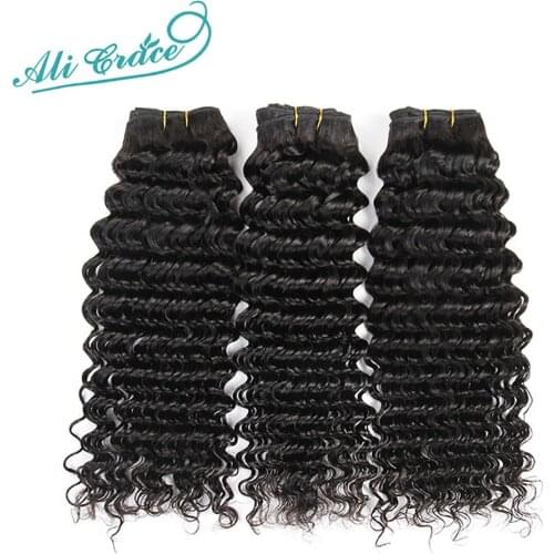 Ali Grace Hair Brazilian Deep Wave 3 Bundle Deals 100% Brazilian Remy Hair 10-28 Inch Deep Curly Wave Brazilian Human Hair