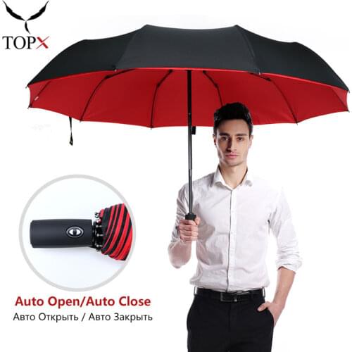 Automatic Double Layer Umbrella Women 3Fold Windproof 10K Men Umbrellas Large Luxury Gift Car Business Umbrella