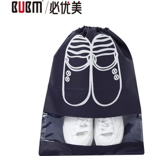 BUBM waterproof dustproof shoes bag with rope cases handbag pouch packing organizer for shoes with visible window 6 pcs a set