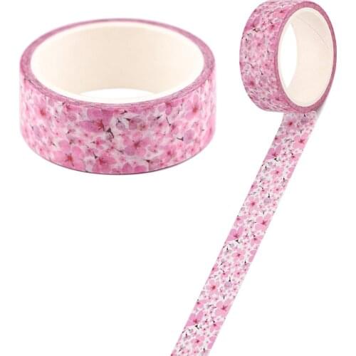 Flyingbee 15mmX5m Cherry Blossoms Washi Tapes Life Stationery Decorative Adhesive Scrapbooking DIY Paper Office Stickers X2310