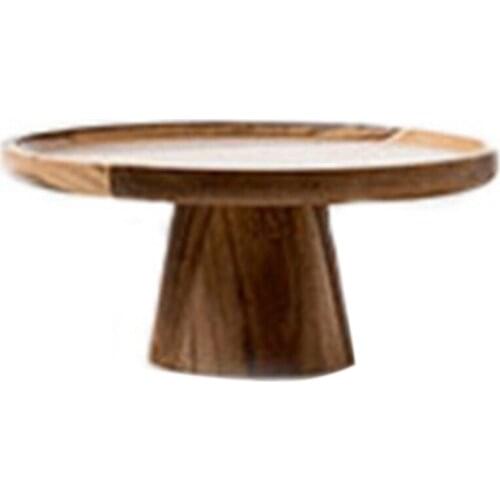 Japanese-Style Wooden Fruit Tray Living Room Dried Fruit Snacks Household Tall Cake Tray Dessert Table