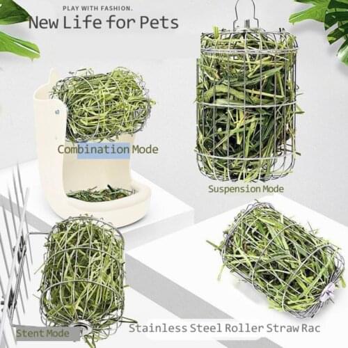 Feeder For Rabbit Dutch Pig Chinchilla Grass Stainless Steel Ball Pop It Pet Bunny Accessories Stuffed Toys Aviary And Cages