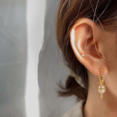 Hot Selling Luxury Stylish Drop Pearl Earrings Unique Cross Dangle Ear Jewelry Exquisite Female Earring Fashion Brincos