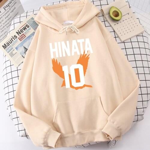 Haikyuu Hinata Shoyo Number Printed Womens Sweatshirt Street Casual Hoodie Autumn Fleece Hoodies Hip Hop Crewneck Tracksuit Mens