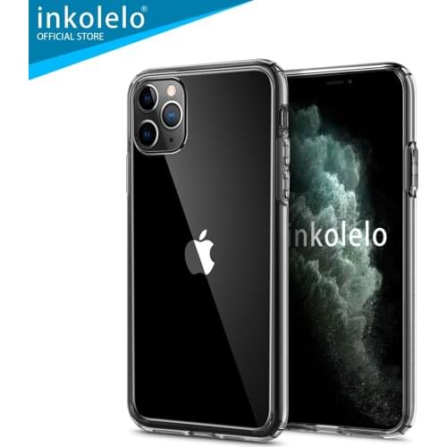 Inkolelo iPhone 11 Pro Max Transparent Case [Air Cushion] Soft TPU Bumper and Hard PC Back Shockproof Protective HD Clear Cover