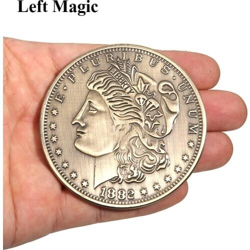 Jumbo Morgan Dollar (7cm) Magic Tricks Magician Close Up Street Illusions Props Accessories Appearing Vanishing Coin Magia