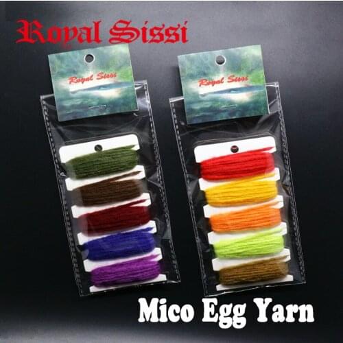 Royal Sissi 5colors assorted card fly tying micro egg yarn 10yards pack egg flies baitfish hair fiber fly tying materials