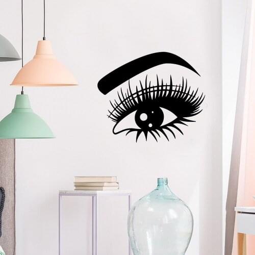 Beauty Eyelash Removable Art Vinyl Wall Stickers For Bedroom Decoration Art Decor Wallpaper