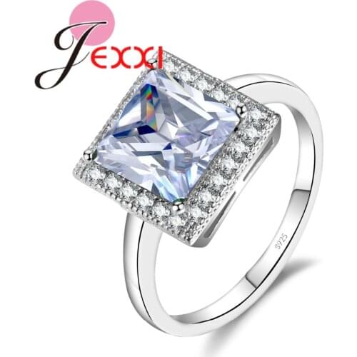 Cubic Zircon Fashion Rings 925 Sterling Silver Wedding Ring Bridal Jewelry For Women Best Gift For Valetines Day