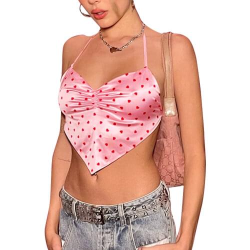 Women New Sexy Butterfly Printed Camisole Double Spaghetti Straps Wrap Bandeau Crop Top Tight Fashion Camis