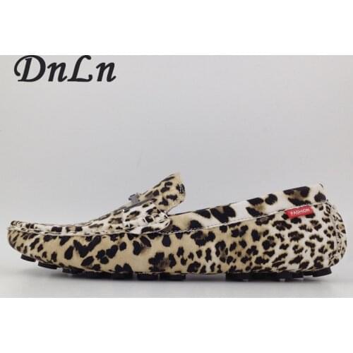 Leopard Print Loafers Slip On Men Casual Shoes Fashion Men Moccasins 5#21/10D50