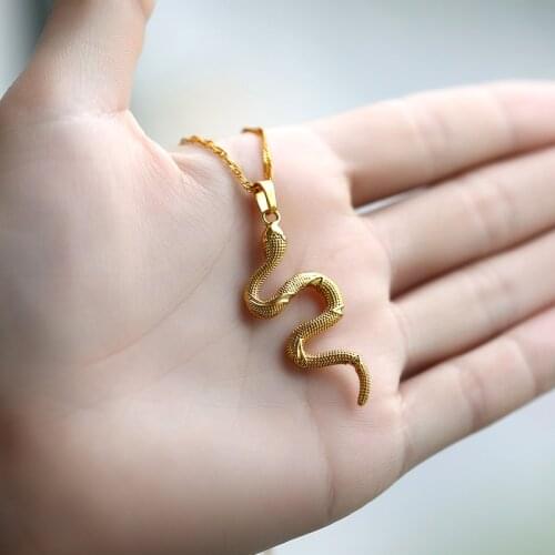 Cute Snake Necklace For Women New Animal Snake Dangle Pendant Necklace Minimalist Style Trendy Female Birthday Jewelry Bijoux