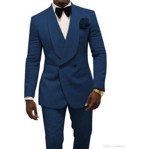 2020 Fashion Wedding Tuxedos Groom Wear Men Suits Custom Made Groomsmen Formal Dinner Party Prom Suits (Jacket+Pants+Bow)