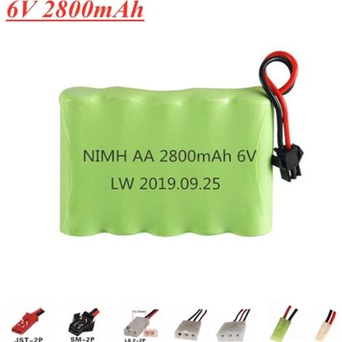6V 2800mAh NI-MH Battery for RC Toy Electric toy security facilities electric toy AA 6v Rechargeable battery SM/EL-2P/JST/PlUG