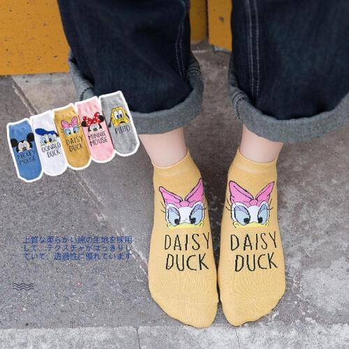 Disney Fashion Casual women socks Cartoon socks Animal Mickey Donald Duck Funny Cotton Cute Girl socks