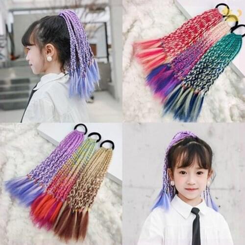 New Girls Elastic Hair Band Rubber Thicker Hair Accessories Wig Ponytail Hair Ropes Kids Twist Braid Rope Headdress Hair Braider