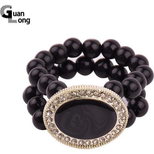 GuanLong New 2017 Plated Gold Resin Charm Strand Bead Bracelets For Women Fashion Accessories
