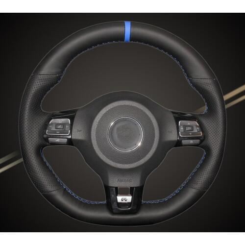 Car Braid On The Steering Wheel Cover for Volkswagen Golf 6 GTI MK6 VW Polo GTI Scirocco R Passat CC R-Line 2010 Auto Braiding