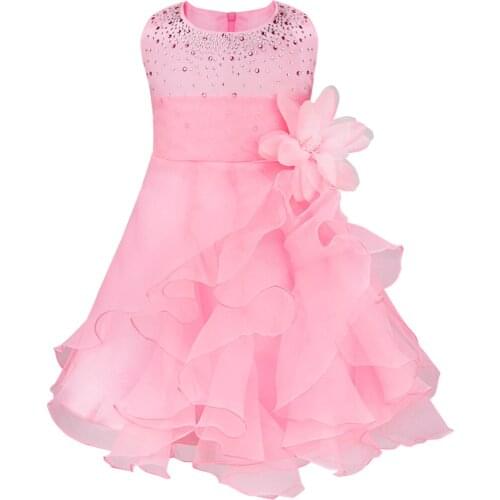 3M-3Years Dresses for Infant Baby Girls Sleeveless Organza Tutu Princess 1st Birthday Party Baptism Dress Toddler Babe Clothes
