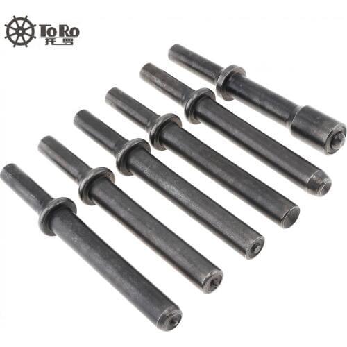 6pcs/set Air Rivet Head Hard 45# Steel Solid Air Rivet Impact Head Support Pneumatic Tool for Drilling / Rusting Removal