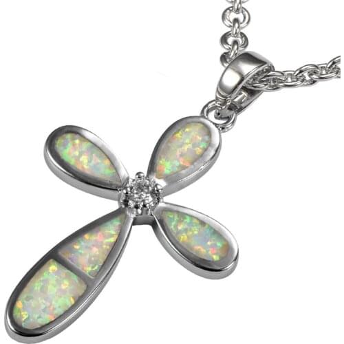 White Fire Opal 925 Sterling Silver Pendant P233