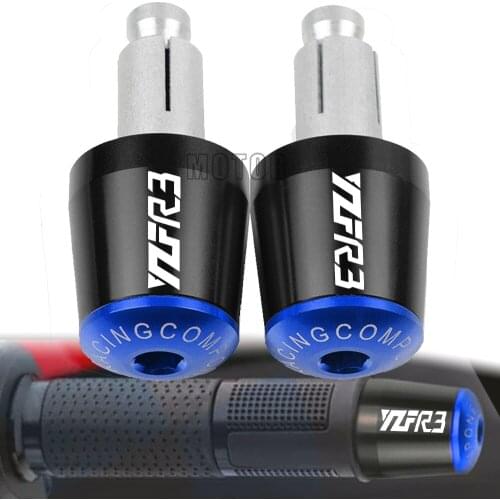 For YAMAHA YZFR3 2014 2015 2016 2017 2018 2019 With YZF-R3 LOGO 7/8mm CNC Motorcycle Handlebar Grips Handle Bar Cap End Plugs