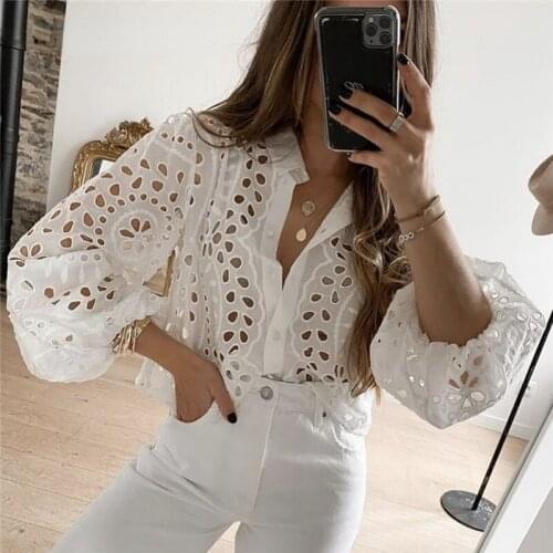 SAUSA FULLING Openwork Blouses