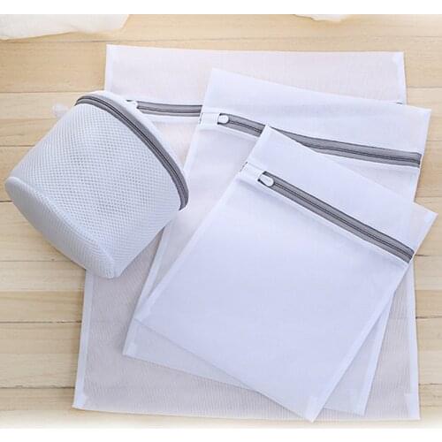 Hot Sale Mesh Laundry Bags for Washing Machine Travel Clothes Storage Net Zip Bag for Wash Bra Stocking and Underwear